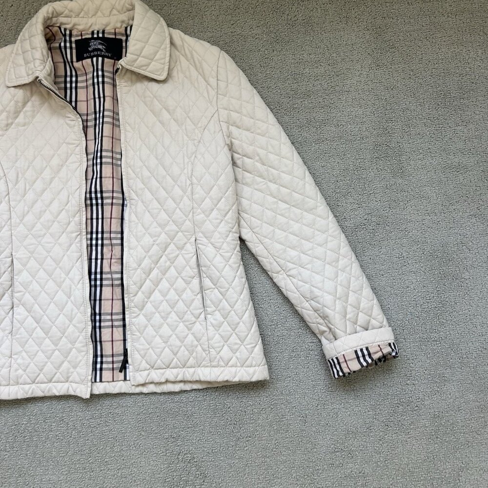 Burberry Brit Women’s Kencott Quilted Zip up Nova Check Jacket Beige Size XS - Picture 2 of 15